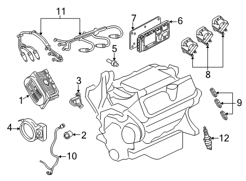 1998 Buick Regal Powertrain Control Spark Plug Diagram for 12681664