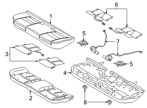 2017 Lincoln Continental Rear Seat Components Seat Cushion Pad Diagram for GD9Z-5463840-F