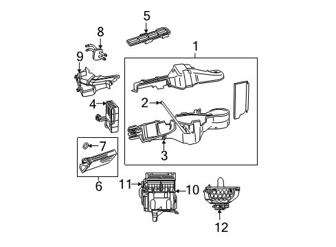 2006 Chrysler Pacifica A/C Evaporator & Heater Components Housing-Blower Motor Diagram for 5166535AA