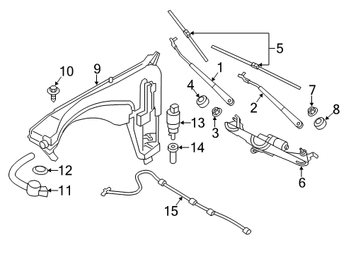 2018 BMW X3 Wiper & Washer Components Front Wiper Blade Set Diagram for 61617469820