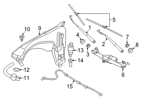 2018 BMW X3 Wiper & Washer Components Windshield Cleaning Container Diagram for 61667483866