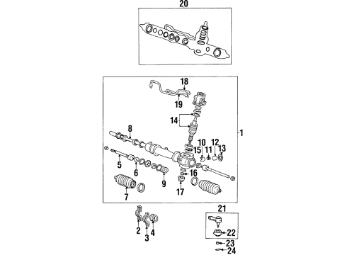 1998 Hyundai Elantra Steering Column & Wheel, Steering Gear & Linkage Clamp-Steering Gear Box Mounting Diagram for 57214-29100
