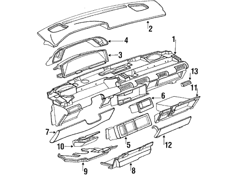 1989 Pontiac Grand Prix Instrument Panel Cluster Panel Diagram for 25089886