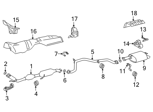 2019 Toyota Avalon Exhaust Components Heat Shield Diagram for 58223-06051