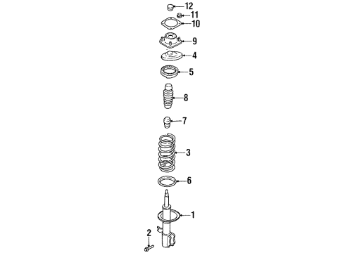 1997 Kia Sephia Struts & Suspension Components - Front Bolt-Flange Diagram for 0H26034318