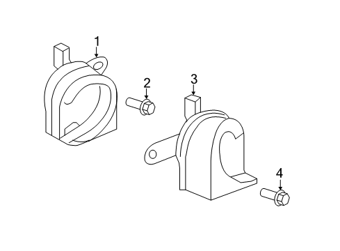 2020 Honda Odyssey Horn Horn Assembly (High) Diagram for 38150-T6A-J01