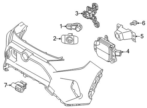 2021 Toyota RAV4 Prime Electrical Components - Front Bumper Park Sensor Bezel Diagram for 89348-42230-C0