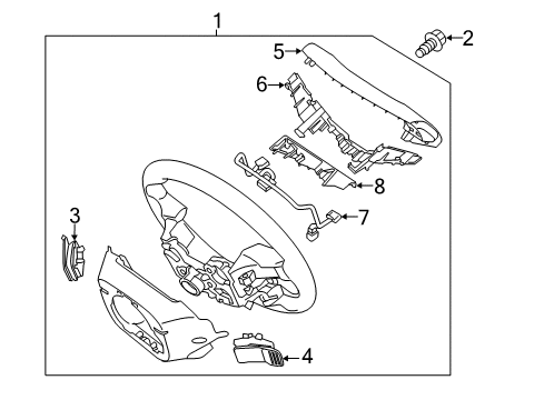 2018 Hyundai Sonata Steering Wheel & Trim Paddle Shift Switch Assembly, Right Diagram for 96780-C2000-4XZ
