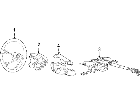 2007 Honda Accord Steering Column, Steering Wheel & Trim Column Assembly, Steering Diagram for 53200-SDA-A03