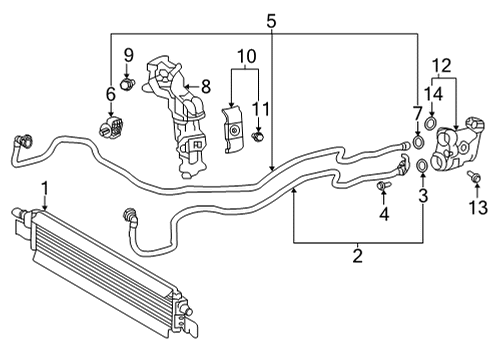 2021 Toyota GR Supra Oil Cooler Bracket Diagram for 32924-WAA02