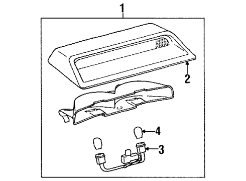 2000 Lexus LS400 Bulbs Lamp Assy, Center Stop Diagram for 81570-50050-B0