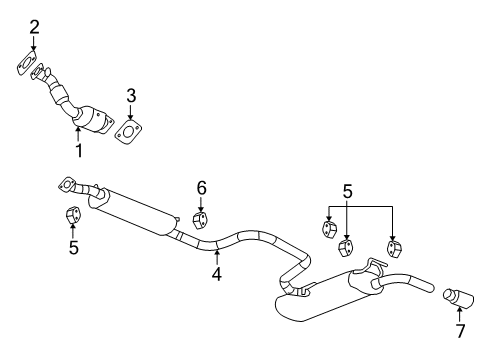2008 Saturn Aura Exhaust Components Muffler Asm-Exhaust (W/ Exhaust Pipe & Tail Pipe) Diagram for 25844221
