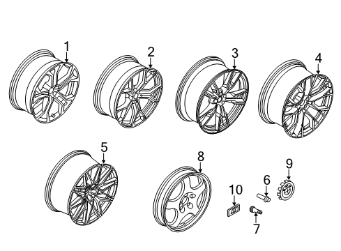 2021 BMW X5 Wheels Disk Wheel, Light Alloy, In Diagram for 36116883762