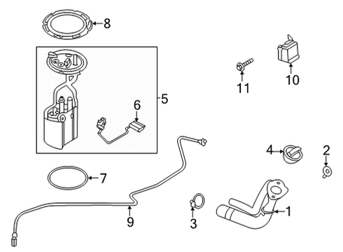 2021 Ford F-350 Super Duty Fuel System Components Vapor Hose Diagram for HC3Z-9D660-C