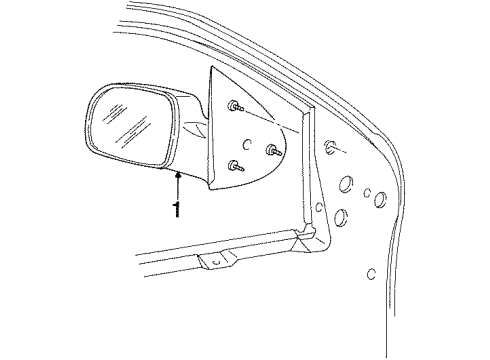 2000 Ford Windstar Outside Mirrors Mirror Assembly Diagram for YF2Z-17683-BA