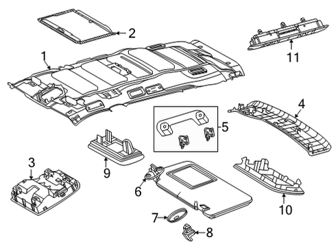 2021 Toyota Sienna Interior Trim - Roof Rear Panel Diagram for 63349-08050-B0