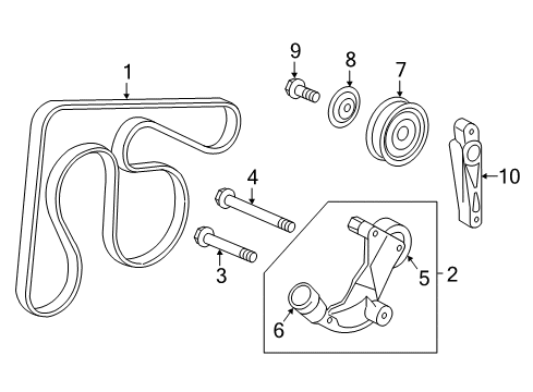 2020 Honda HR-V Belts & Pulleys Bolt-Washer (8X32) Diagram for 90006-P8F-A00