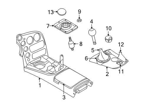 2003 Dodge Viper Center Console Boot-Parking Brake Lever Diagram for XP201X9AA