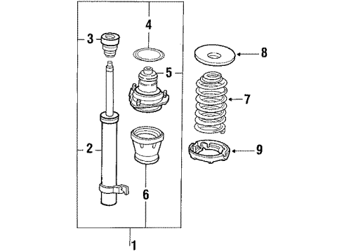 1990 Acura Legend Shocks & Suspension Components - Rear Rubber, Rear Spring Mounting Diagram for 52686-SG0-004