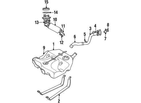 1996 Plymouth Breeze Fuel System Components Tube-Fuel Filler Diagram for 4695929