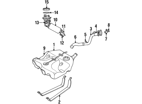 2000 Plymouth Breeze Fuel System Components Tube-Fuel Filler Diagram for 4764926AB