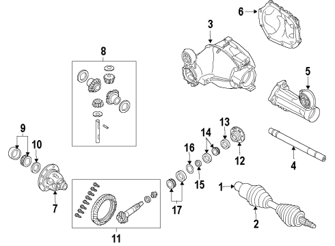 2019 Ram 1500 Classic Front Axle, Axle Shafts & Joints, Differential, Drive Axles, Propeller Shaft Drive Shaft Rear Front Diagram for 52123021AE