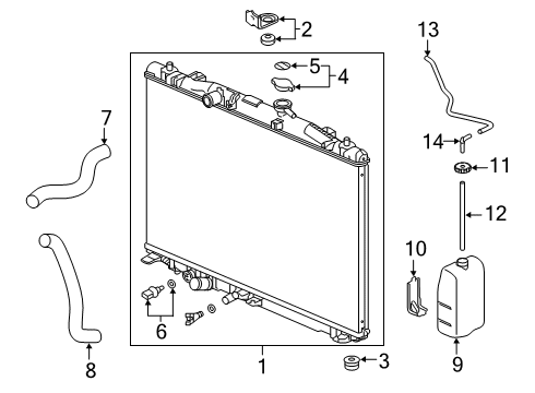 2020 Acura RDX Powertrain Control Radiator Complete Diagram for 19010-5YF-A01