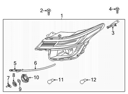 2021 Kia Seltos Headlamps Passenger Side Headlight Assembly Diagram for 92102Q5130