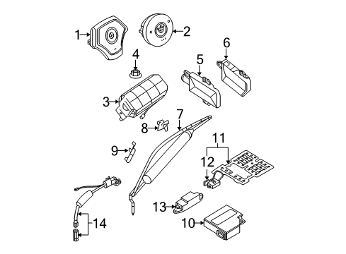 2000 BMW 323Ci Air Bag Components Left Deflection Plate, Its Diagram for 51168238815