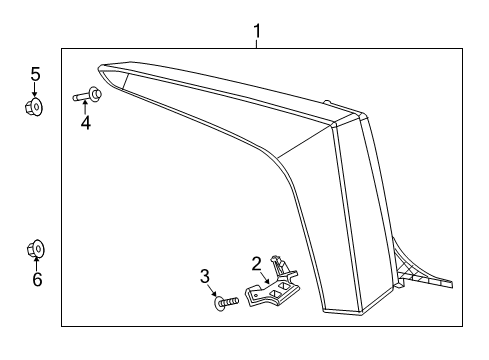 2014 Cadillac ELR Tail Lamps Tail Lamp Assembly Bracket Diagram for 23118162