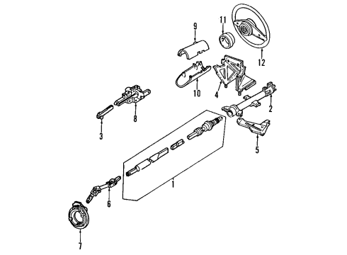 1992 Ford Tempo Steering Column, Steering Wheel & Trim Steering Wheel Diagram for F13Z3600A