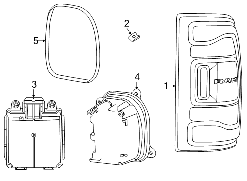 2019 Ram 2500 Lane Departure Warning TAIL Diagram for 68361721AH