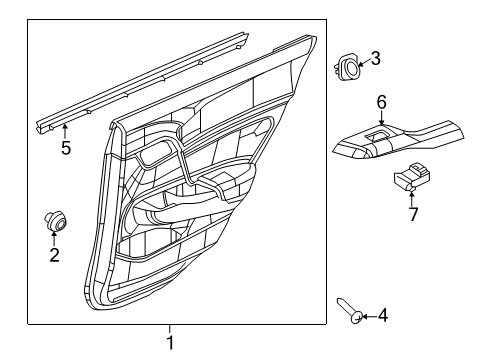 2012 Honda Civic Rear Door Base, L. Switch Panel *NH167L* (GRAPHITE BLACK) Diagram for 83792-TR0-A01ZA