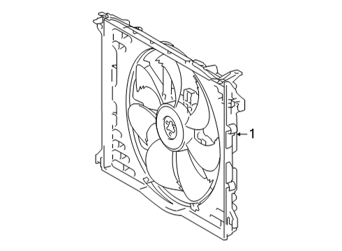 2021 Toyota Mirai Cooling Fan Fan Assembly Diagram for 16360-77040