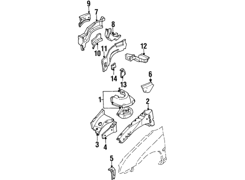 1998 Plymouth Neon Structural Components & Rails Bracket-Front Side Rail Engine MOUN Diagram for 4655515