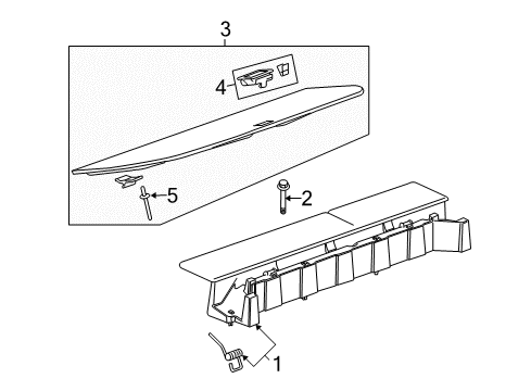 2012 Buick Enclave Interior Trim - Rear Body Hinge Diagram for 25993259