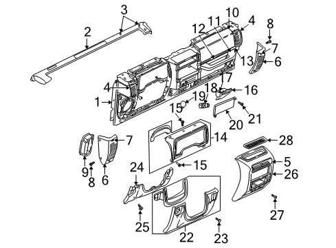 1997 Jeep Wrangler Instrument Panel Screw-Self Tapping Diagram for 6032723