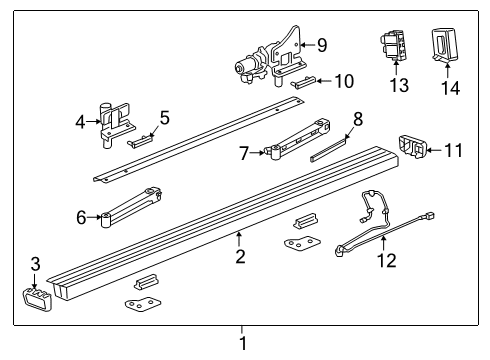 2019 Chevrolet Silverado 1500 Running Board Step Bar Diagram for 84266745