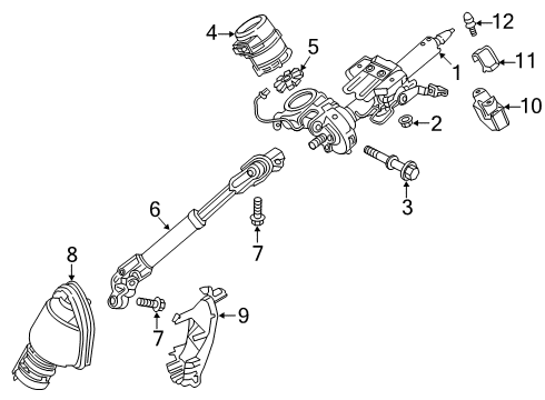 2019 Lexus UX200 Steering Column & Wheel, Steering Gear & Linkage Sheet Column Hole C Diagram for 45259-76030