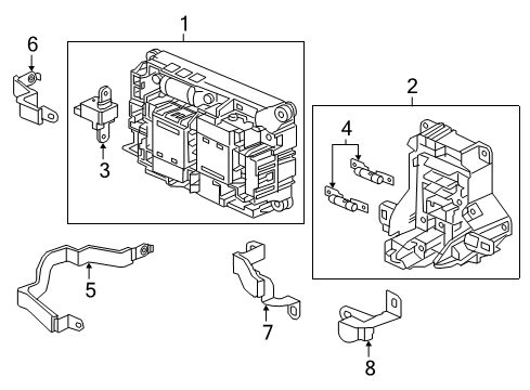 2017 Honda Accord Electrical Components Board Assembly, Sub Junction Diagram for 1E200-5K1-N01