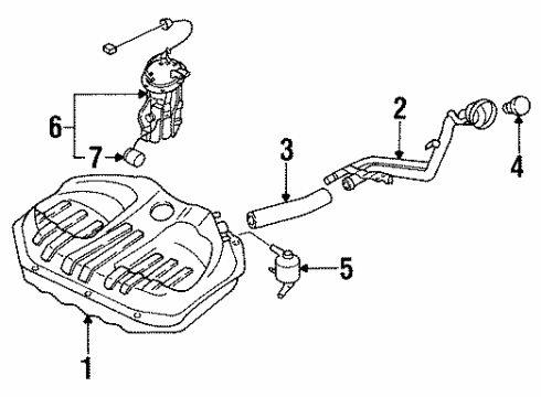 1990 Nissan Pulsar NX Senders Fuel Pump Assembly Diagram for 17040-02Y70