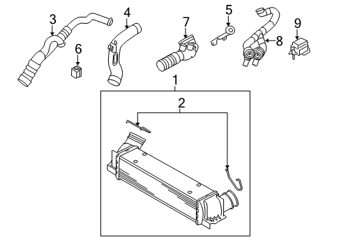 2011 BMW X6 Intercooler Bracket, Charge-Air Ducting Diagram for 13717571354