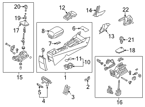 2013 Hyundai Elantra GT Parking Brake Boot Assembly-Shift Lever Diagram for 84640-A5000-4X