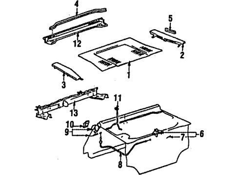 1986 Toyota MR2 Engine Lid - Lid & Components Cable Assy, Engine Hood Lock Control Diagram for 69307-17020