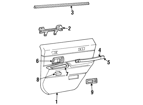 1995 Lincoln Town Car Interior Trim - Rear Door Switch Housing Diagram for F6VZ14528BC