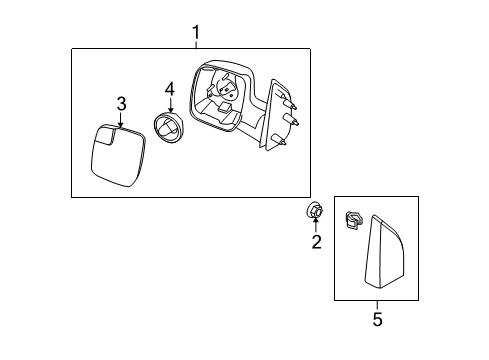 2013 Ford E-350 Super Duty Mirrors Mirror Glass Diagram for AC2Z-17K707-A