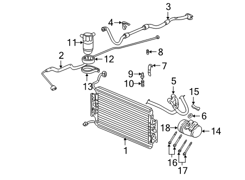 2001 Oldsmobile Alero A/C Condenser, Compressor & Lines Lines Diagram for 22653160