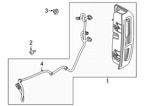 2020 GMC Sierra 3500 HD Tail Lamps Socket & Wire Diagram for 84574264