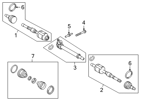 2014 Ford Edge Drive Axles - Front Axle Assembly Diagram for 7T4Z-3A427-C