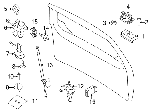 2015 Lincoln Navigator Lift Gate - Lock & Hardware Handle Diagram for 8L7Z-7843400-A